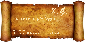 Kalikin Györgyi névjegykártya